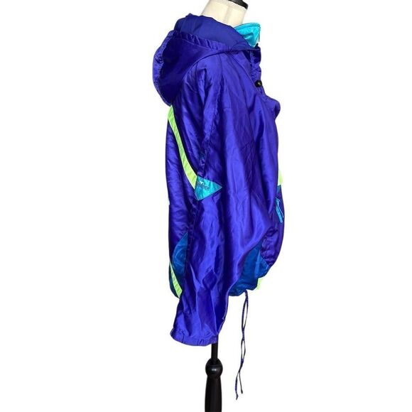 Vintage Obermeyer Women's Blue and Purple Windbreaker Jacket Size 8 80s Sports - Picture 4 of 11